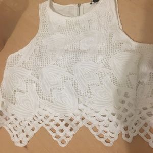 White Halter neck sleeveless blouse